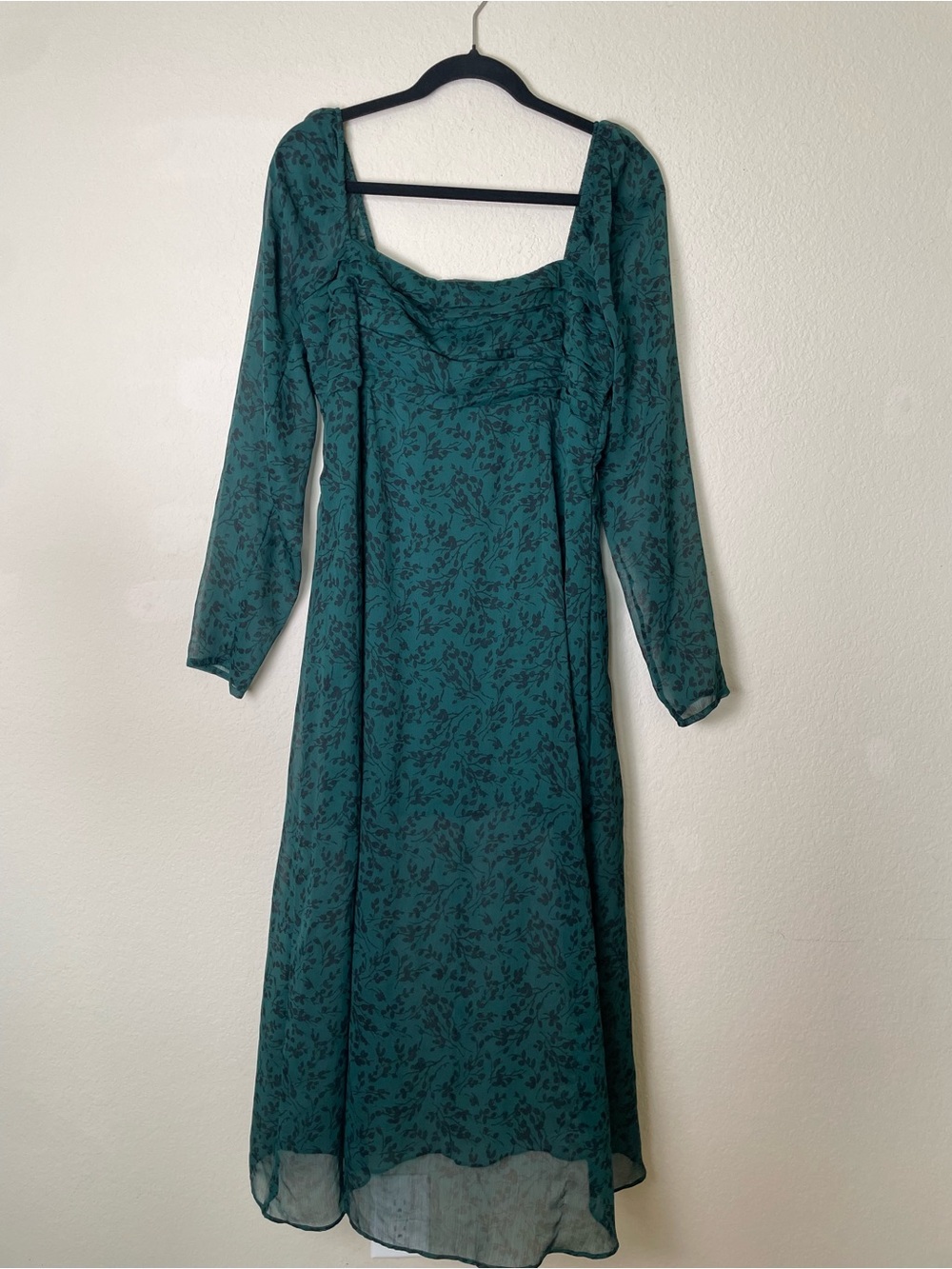 Abercrombie & Fitch Women's Black/Green Maxi Dress- Whimsy Goth